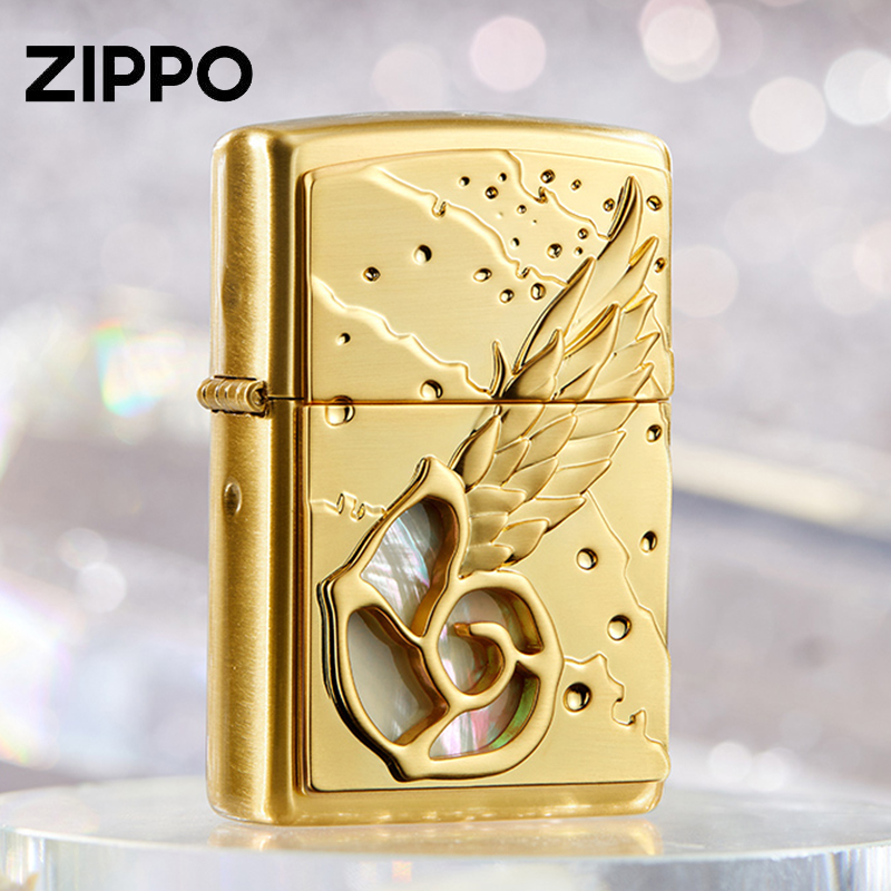 ZIPPO之宝打火机 海洋天使煤油防风打火机 翅膀徽章送男友礼物