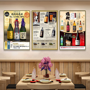 日本酒祭复古装饰画日式居酒屋寿司料理店清酒文化墙面怀旧挂画