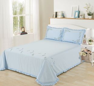 外贸原单全棉纯棉刺绣绣花简约公主风1.8m2.0m床上用品裙式 三件套