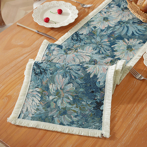 棉麻布艺古典复古长条桌旗桌布