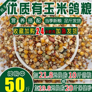 50斤装有玉米鸽粮赛飞营养饲料鸟食信鸽观赏鸽肉鸽粮鸽子食包邮