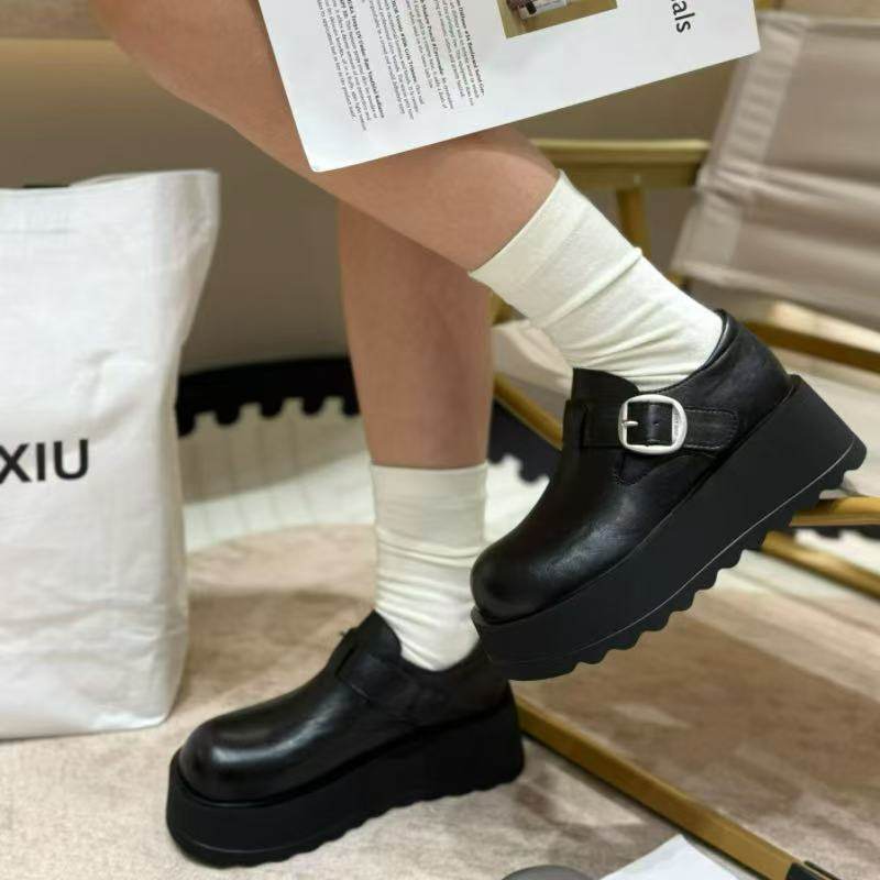 英伦风厚底乐福鞋女2026春圆头休闲百搭黑色小皮鞋超轻时装豆豆鞋,女鞋,乐福鞋（豆豆鞋）,淘宝优惠券,粉丝福利购,淘宝优惠卷