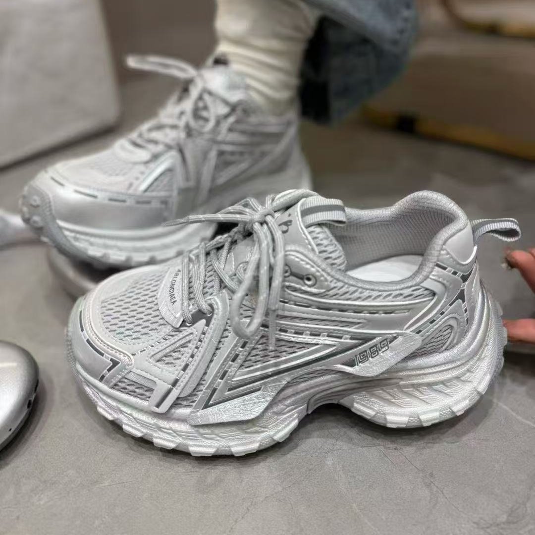 2026春小众休闲风老爹鞋女银色厚底网面透气增高百搭轻便运动鞋轻,女鞋,时尚休闲鞋,淘宝优惠券,粉丝福利购,淘宝优惠卷