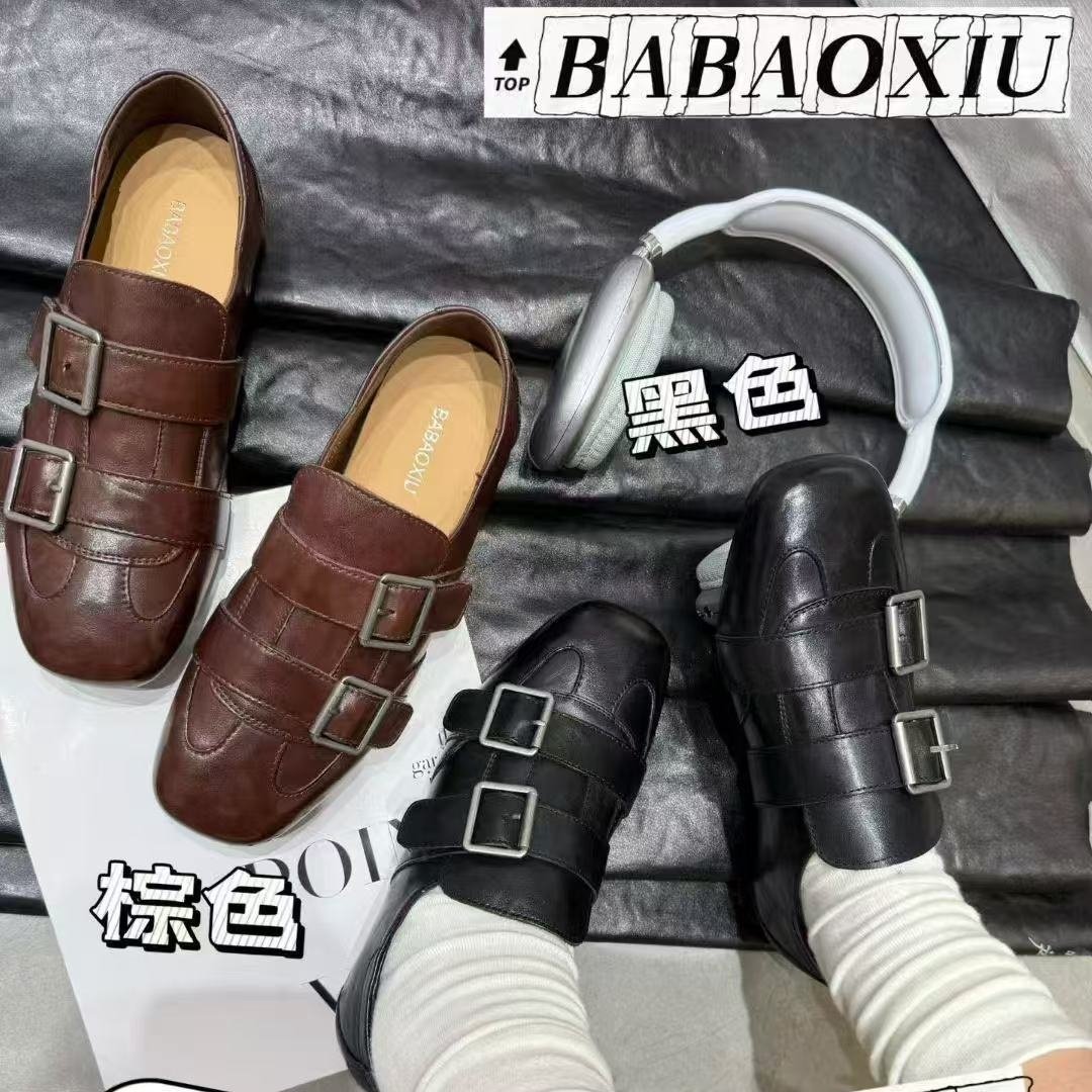 英伦风复古方头皮带扣乐福鞋女牛皮休闲平底一脚蹬百搭小皮鞋单鞋,女鞋,乐福鞋（豆豆鞋）,淘宝优惠券,粉丝福利购,淘宝优惠卷