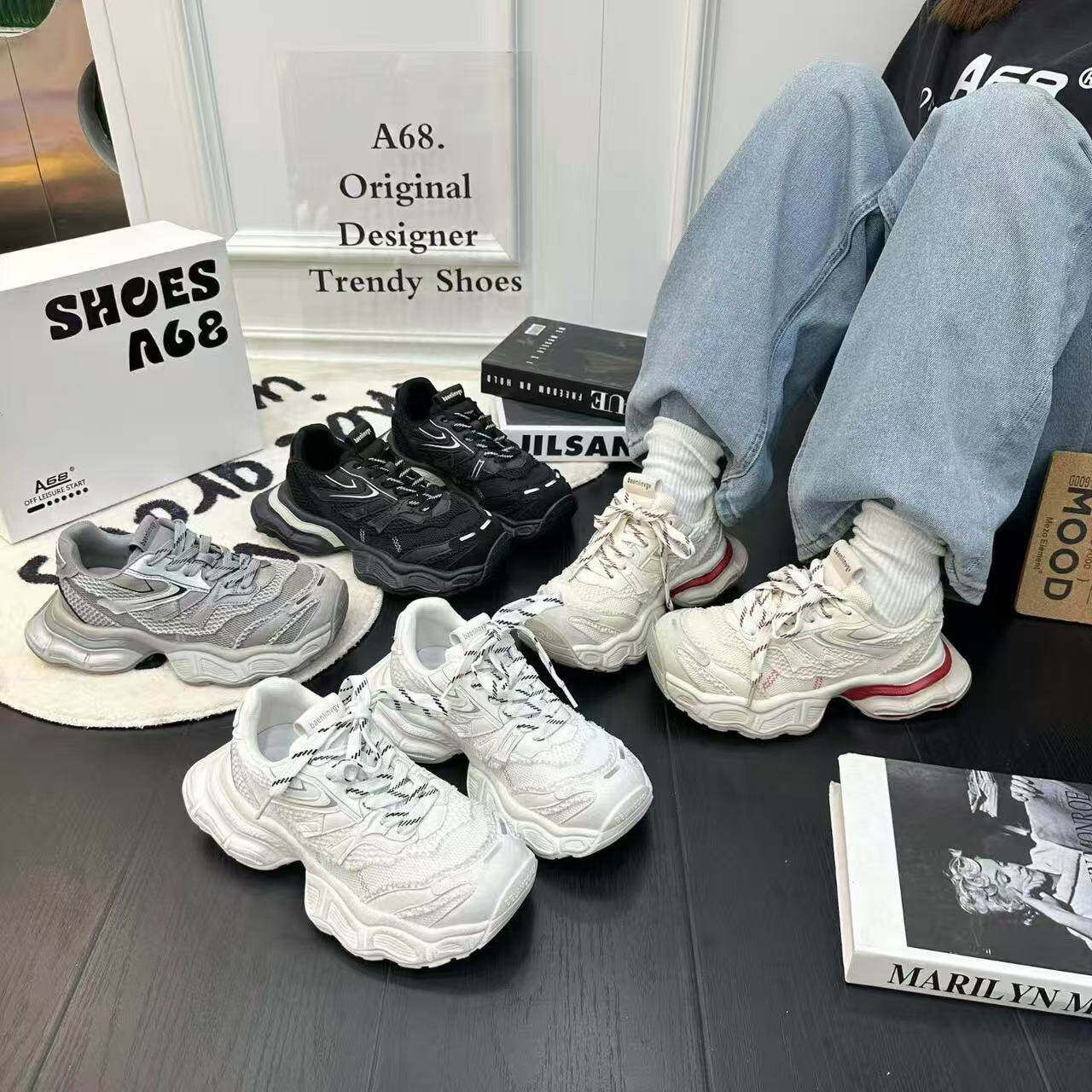 机能风舒适老爹鞋女2026春夏新款运动休闲鞋厚底网面透气轻便百搭