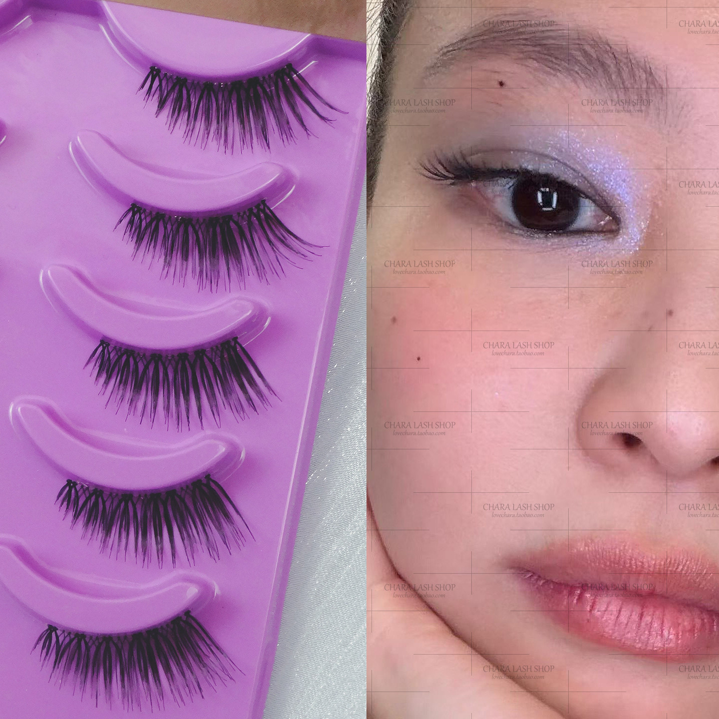 半截式假睫毛贴透明梗自然耐用眼尾拉长眼型女团同款高级感交叉款