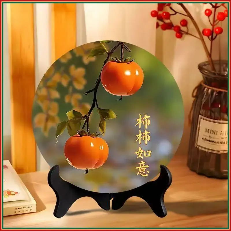 财源滚滚摆件现代装饰画八方来财圆盘摆件玄关柜成品客厅摆件xx