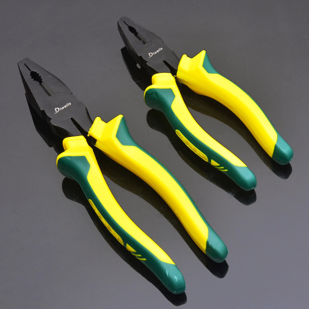 得威斯工具钢丝钳 五金防滑柄发黑老虎钳子克丝钳6寸 8寸平口钳