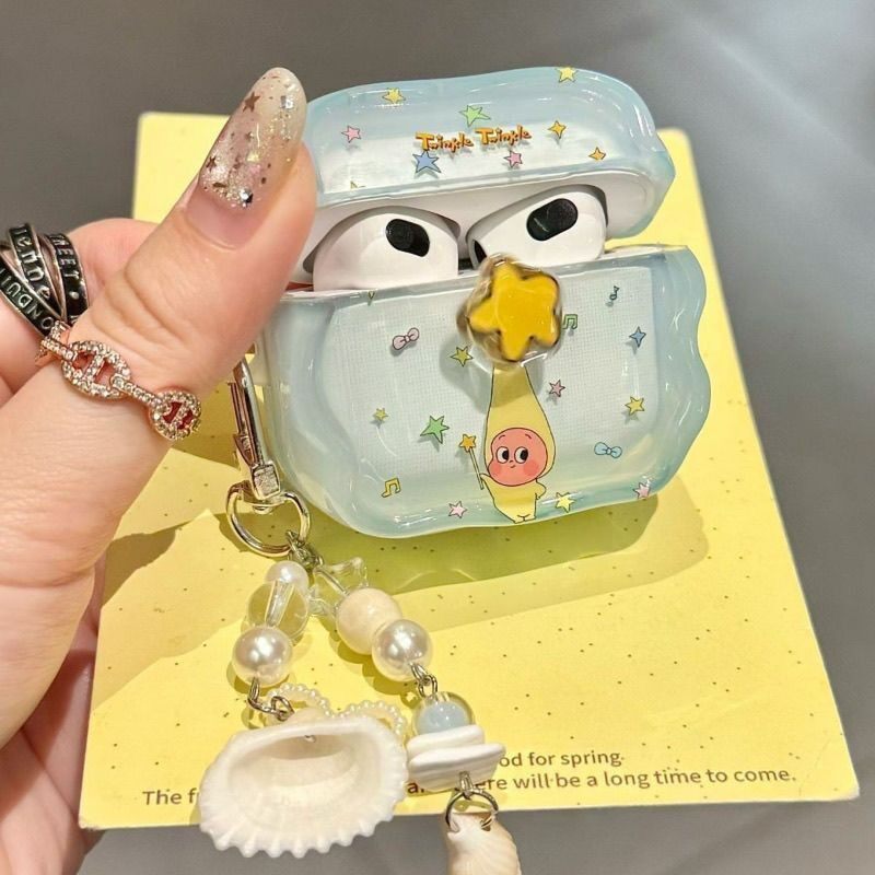 卡通玛特苹果Airpods4蓝牙耳机保护套星星人Pro2/3代卡通软壳波浪可爱星星人
