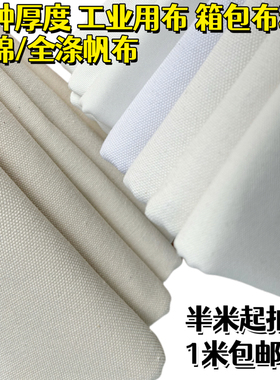 多种厚度白色平纹帆布面料全涤涤棉帆布布料箱包窗帘布料1米包邮