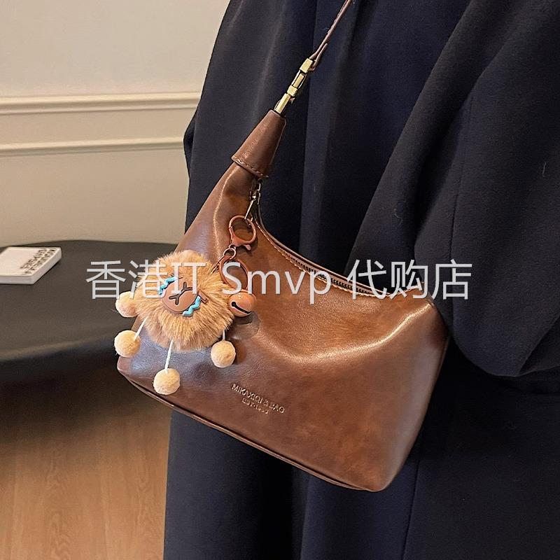 香港IT Smvp美拉德手拎包包女新款秋冬简约复古单肩通勤斜挎包女