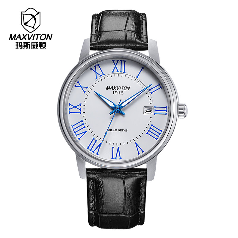 玛斯威顿光能手表男夜光防水时尚全自动机械式太阳能手表男款正品