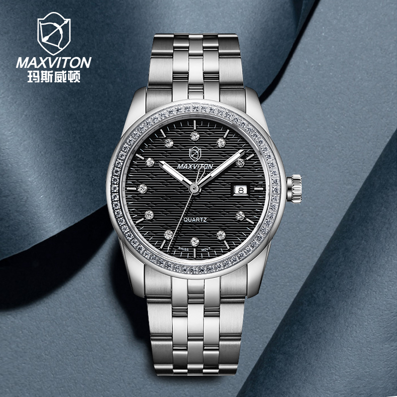 玛斯威顿石英表男士手表商务休闲女表品牌正品情侣手表情侣款一对