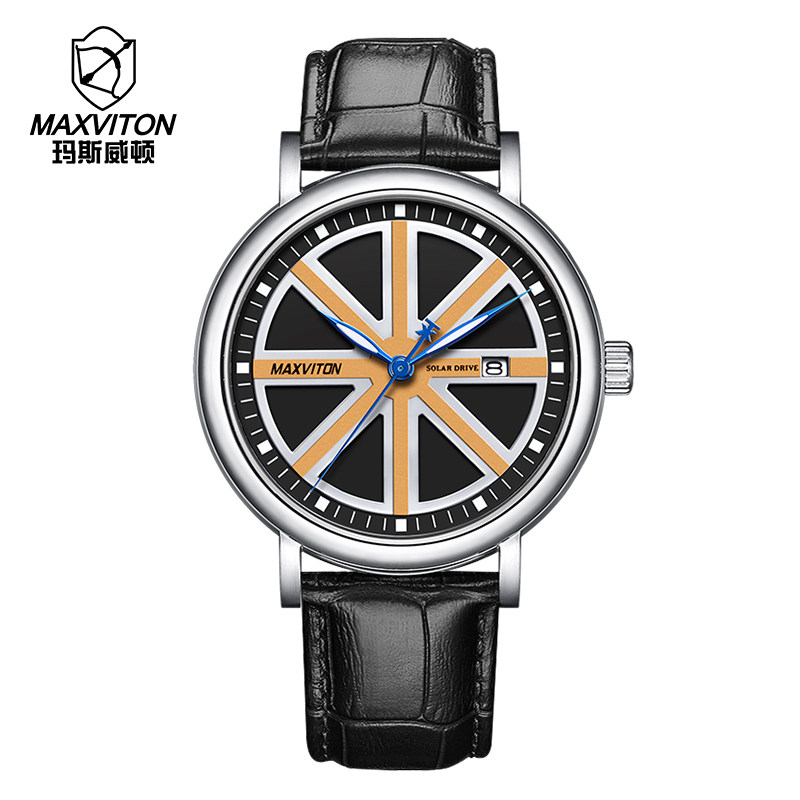 玛斯威顿新款女士腕表官方正品防水光能手表男情侣手表情侣款一对