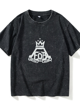 欧美音乐组合Fall Out Boy 翻闹小子T恤短袖个性衣服女男圆领大码