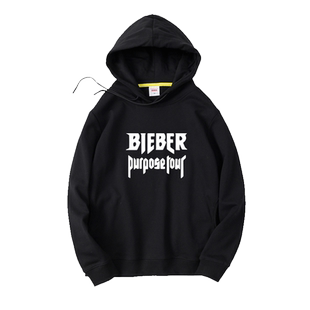 贾斯汀比伯同款Purpose Tour STADIUM     卫衣连帽薄款加绒套头