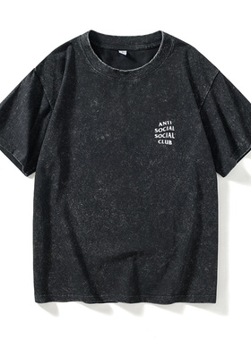 ANTI SOCIAL CLUBUNDEFEATEDT恤短袖黑色衣服女男圆领大码宽松夏