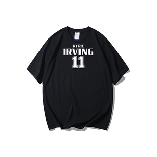 凯尔特人德鲁大叔 欧文篮球运动T恤短袖慵懒风男女圆领大码宽松夏