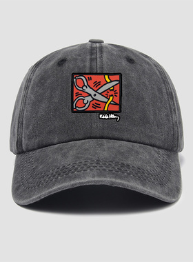 欧美波普风潮牌keithharing凯斯哈林涂鸦联名帽子棒球帽男女新款