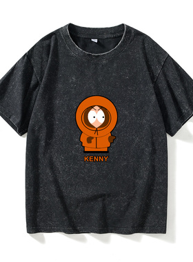 southpark南方公园男卡特曼 肯尼T恤短袖黑色衣服男女圆领大码宽