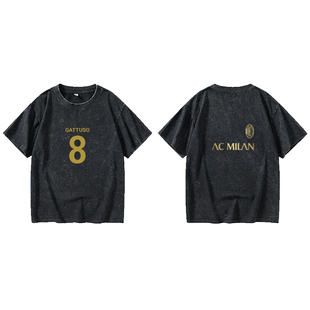 Ac米兰经典球衣 因扎吉加图索卡卡T恤短袖原创衣服女男圆领大码宽