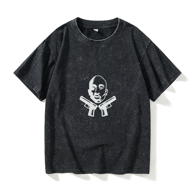摇滚嘻哈饶舌说唱2pacT恤短袖个