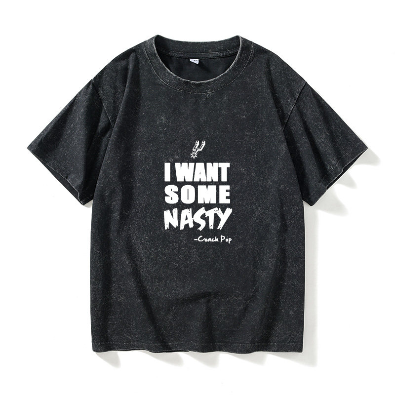 球迷波波维奇邓肯马刺 I want some nastyT恤短袖黑色衣服女男圆