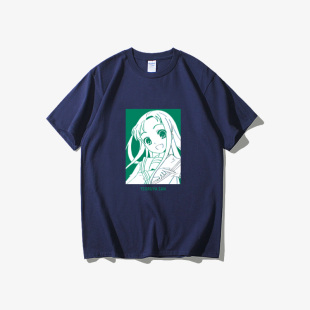 凉宫春日 潮衣服女男圆领 忧郁SOS团长门有希团虚妹周边T恤短袖