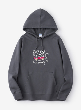 欧美波普风潮牌keithharing凯斯哈林涂鸦联名卫衣连帽休闲衣服套