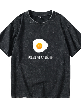 夏季搞笑文字热到可以煎蛋T恤短