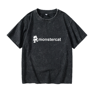 Monstercat怪猫厂电音 DJT恤短袖个性衣服女男圆领大码宽松夏季情