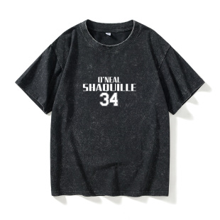 湖人Lakers大鲨鱼奥尼尔篮球运动T恤短袖 宽松夏 衣服女男圆领大码