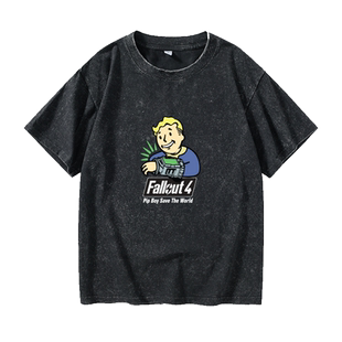 辐射4fallout pipboy哔哔小子T恤短袖潮衣服女男圆领大码宽松夏季