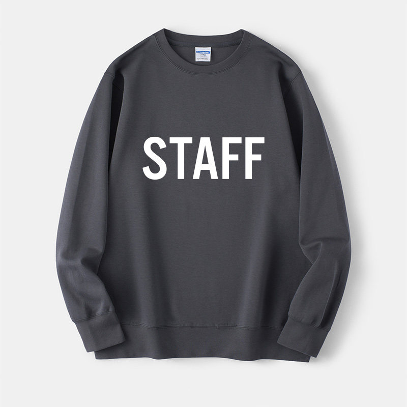 taff工作人员纪念款 justin bieber同款字母卫衣圆领外套衣服套头