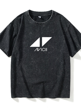 欧美潮牌DJ 电音Avicii 艾维奇A神T恤短袖个性衣服女男圆领大码宽