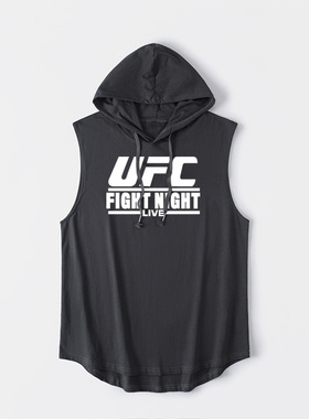 UFC格斗 MMA混合格斗武术 拳击运动训练背心T恤无袖短袖Oversize