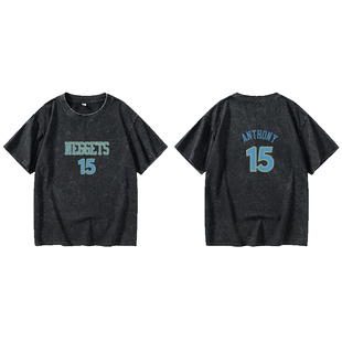 丹佛掘金 卡梅罗安东尼T恤短袖原创衣服男女圆领大码宽松夏季情侣