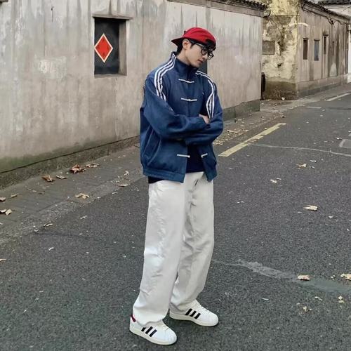 新中式唐装麂皮外套运动夹克男女同款国风汉服休闲套装情侣套装