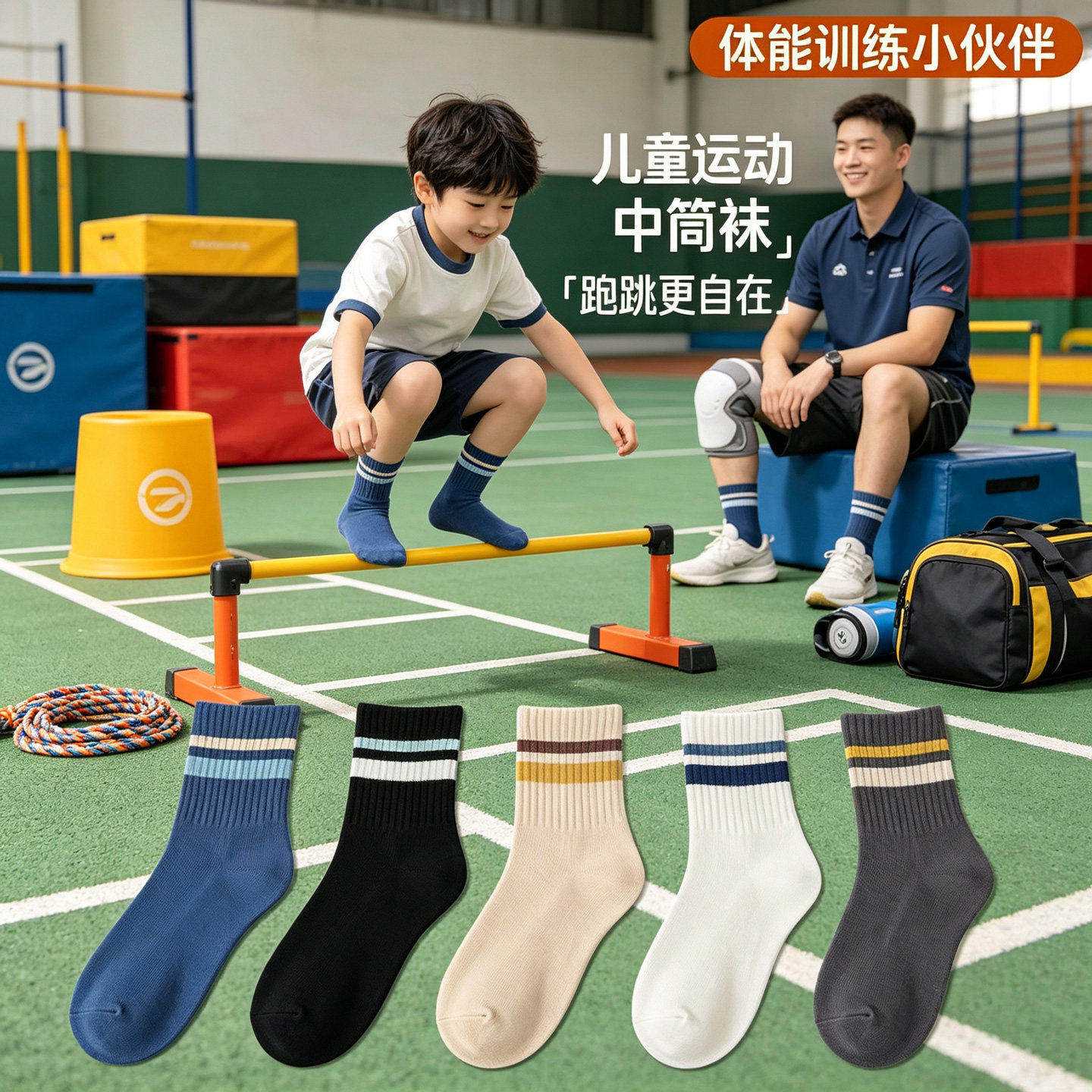 中筒袜子男童秋冬加厚棉吸汗防臭