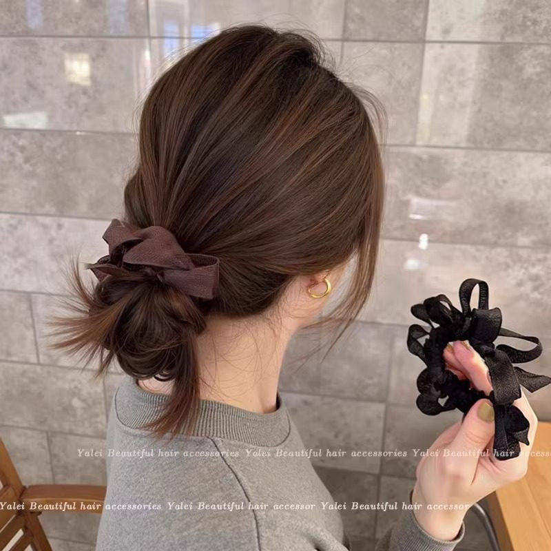 蝴蝶结褶皱发圈女发绳扎头皮筋