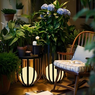 花架灯太阳能户外防水庭院灯落地灯花园露台盆栽置物花架茶几桌