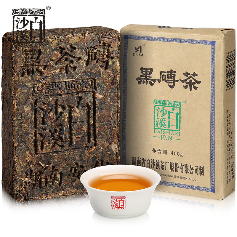 湖南特产安化黑茶 传统经典特制黑砖茶400g 白沙溪口粮茶奶茶砖