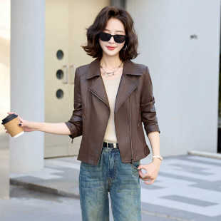 修身 韩版 显瘦皮夹克 绵羊皮2025秋冬新款 海宁真皮皮衣女小外套短款