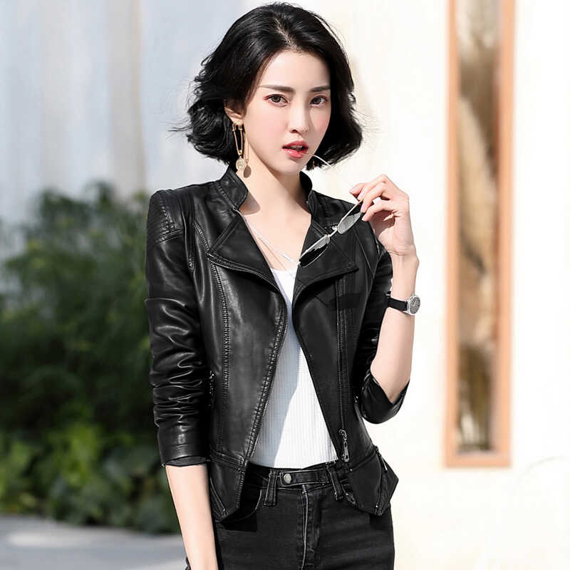 海宁真皮皮衣女短款绵羊皮小外套