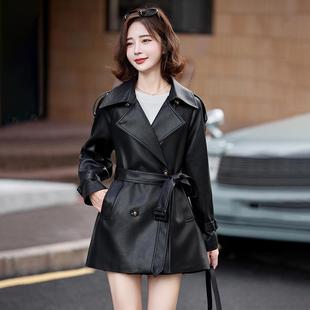 真皮皮衣女宽松2025新款秋冬加棉保暖皮风衣海宁中长款绵羊皮外套