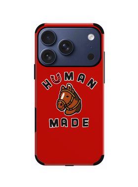human made新款马年红色适用于iPhone17promax苹果16promax仿布15pro手机壳xsmax潮牌8plus/14/13/11/XS