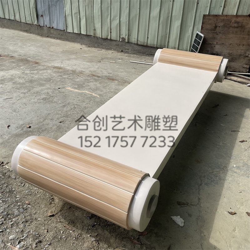 玻璃钢书简竹简书卷雕塑