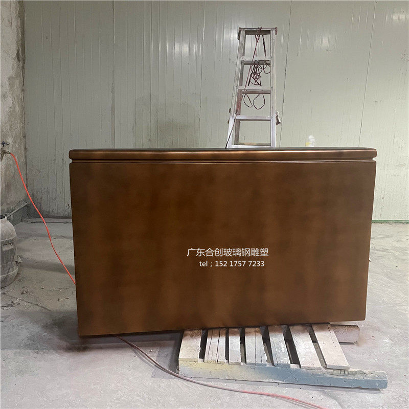 复古风烧烤店酒店收银台靠墙古铜色柜台雕塑玻璃钢仿铁艺个性时尚