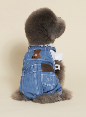 mollypets* 韩国代购meaningless小型犬背带牛仔裤连衣裙狗狗衬衫