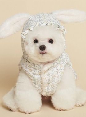 mollypets* 韩国代购meaningless小型犬羽绒服兔耳朵毛绒衣服马甲
